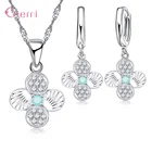 Набор украшений для женщин в форме цветка, Настоящее серебро 925 пробы, ожерелье, серьги, набор, Прямая поставка, модные ювелирные изделия для девушек, подарок