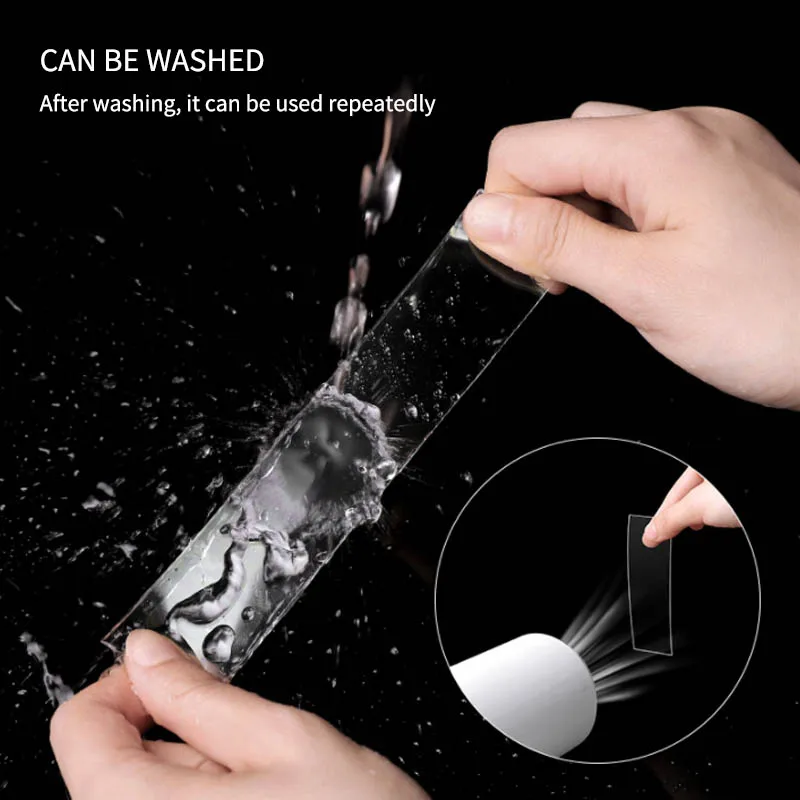 Съемная стирающаяся в воде двухсторонняя гелевая клейкая лента 1 м волшебная