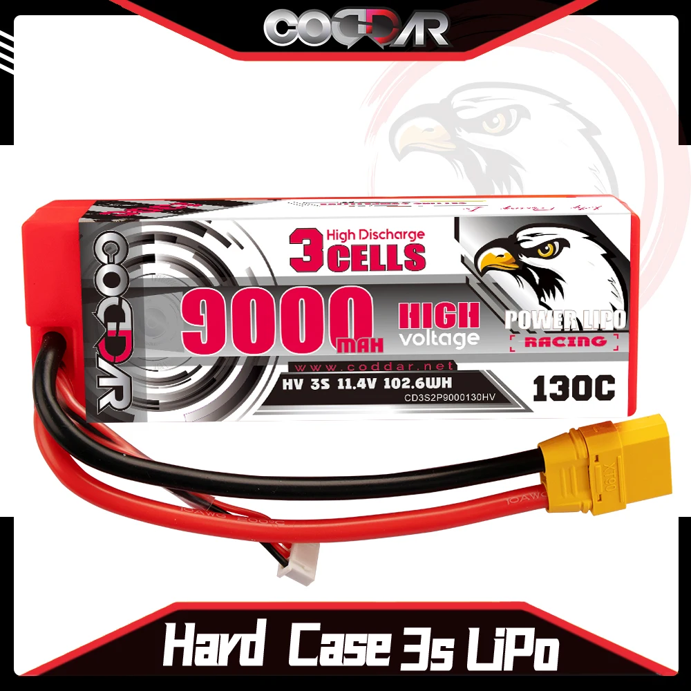 

CODDAR 3S 9000mAh 130C 11,4 V T/XT90/XT60/EC5/XT150 Plug LiHV LiPo разъем для 1:8 1/8 RC автомобиль четыре езды по бездорожью/лодке