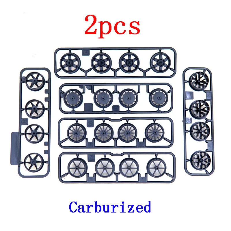 2 Sets Carburized Medium/Large Diameter Wheels Wheel Hubs for 1/32 Tamiya Mini 4WD Car Models 95245 | Parts & Accs