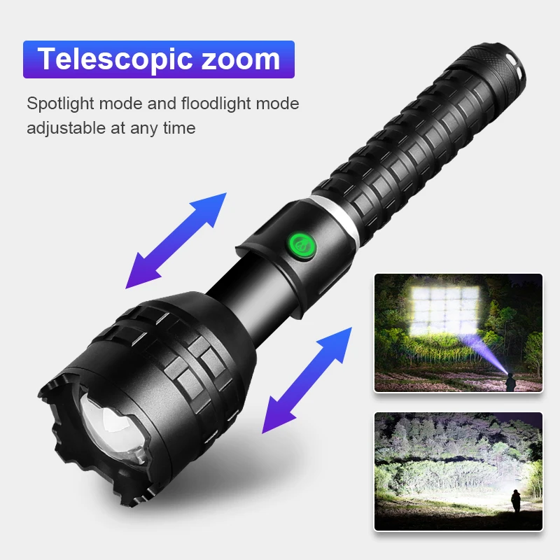 Суперъяркая светодиодный ная вспышка XHP199 ультрамощсветильник перезаряжаемая