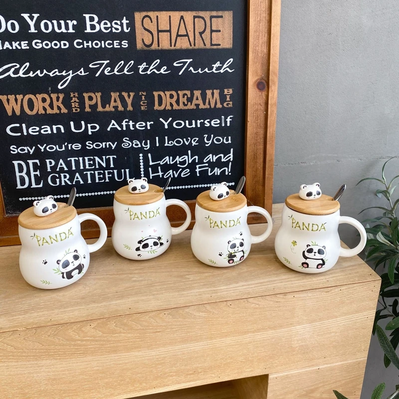 Кружка с пандой чашка для кофе и завтрака мультяшная воды молока креативная