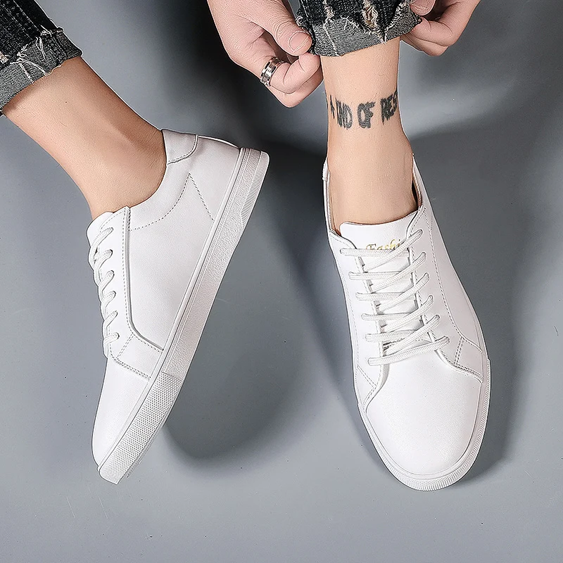 Мужские летние кроссовки белая повседневная обувь из мягкой кожи 2020 | Обувь