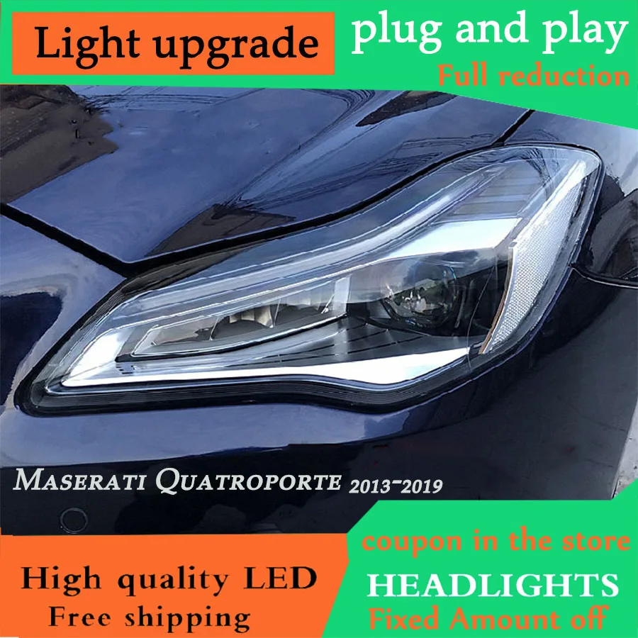 DY_L автомобильный стиль для Maserati Quattroporte фары 2013 для Quattroporte полный светодиодный налобный фонарь DRL