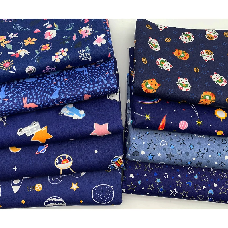 

9PCS/lot Starry Sky Pattern Cotton Patchwork Fabric For DIY Quilting Crafts Clothing Pillow Home Textile Accessories Supplies
