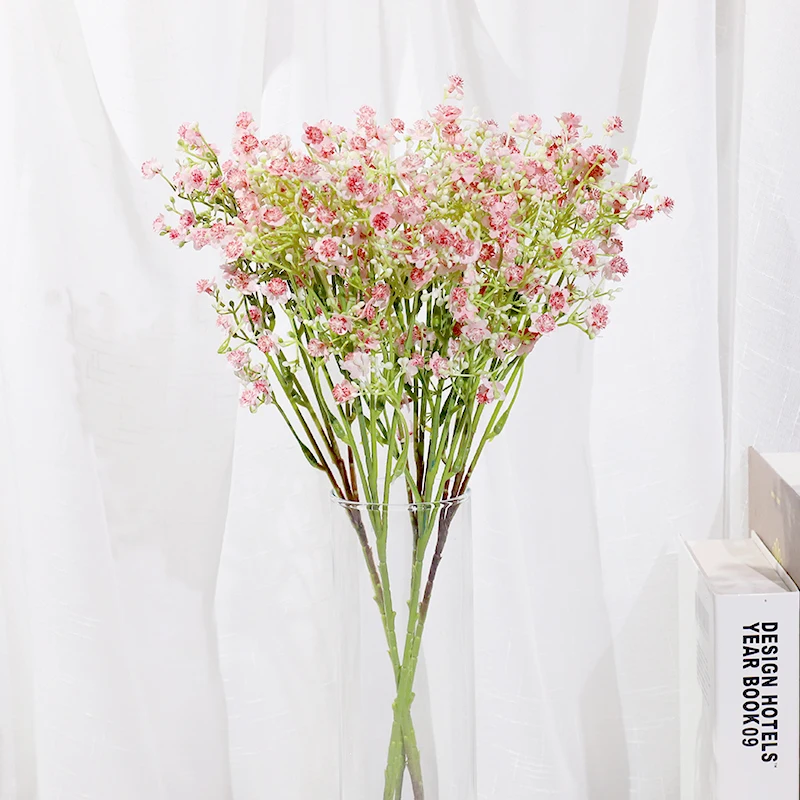 Latex Baby's Breath Artificial Flowers Branch Long Wedding Home Decor White Silicone Gypsophila Fake Party Arrangement | Дом и сад