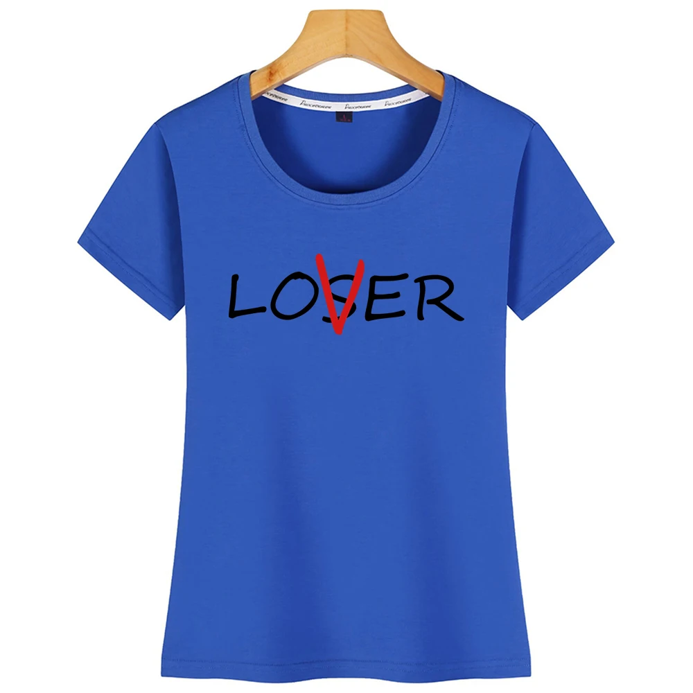 Топы футболка женская Loser Lover забавные надписи короткая футболка|Футболки| |