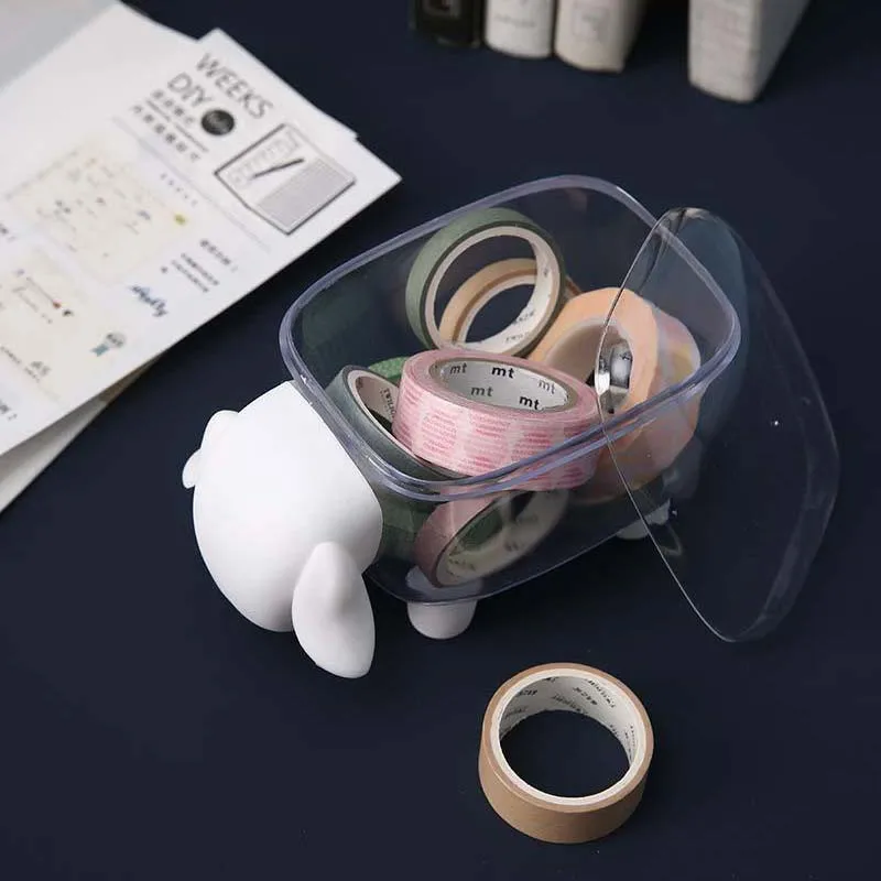 

Creative Cute Sheep Dust-proof Storage Box Cotton Swab Toothpick Cosmetic Cotton Storage Tank Portable Household Organization