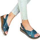 Прочные Женские сандалии, модные летние сандалии на танкетке с открытым носком, удобные дышащие слипоны на плоской подошве для путешествий и свиданий