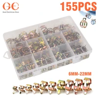 155pcs 6 22mm car truck spring clips fuel oil water hose clip pipe tube clamp fastener assortment kit clamps clamp clamps