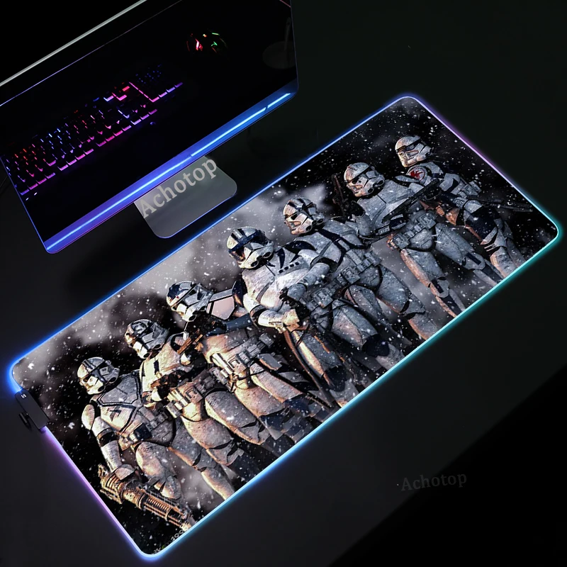 

80x30CM Wars RGB Mouse Mat Large Gaming Keyboard Mouse Pad Computer Gamer Tablet Desk Mousepad Office Play Mice Mats XL XXL Rug