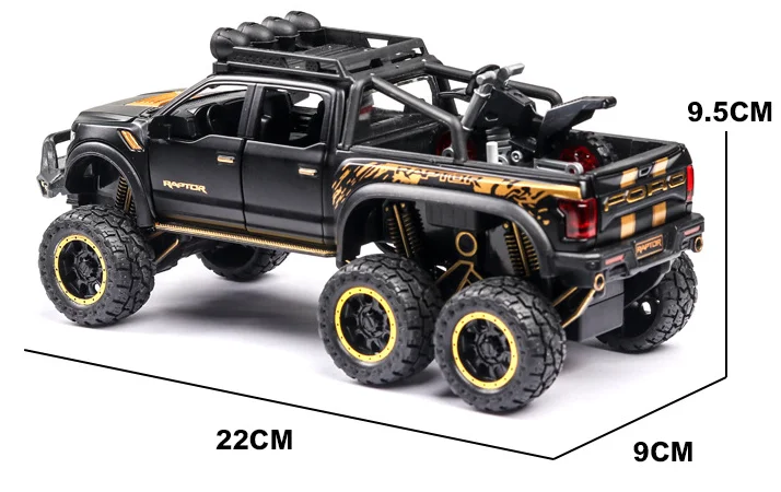 1:32 большой пикап модель игрушечный автомобиль для Ford F150 Raptor звуковой светильник