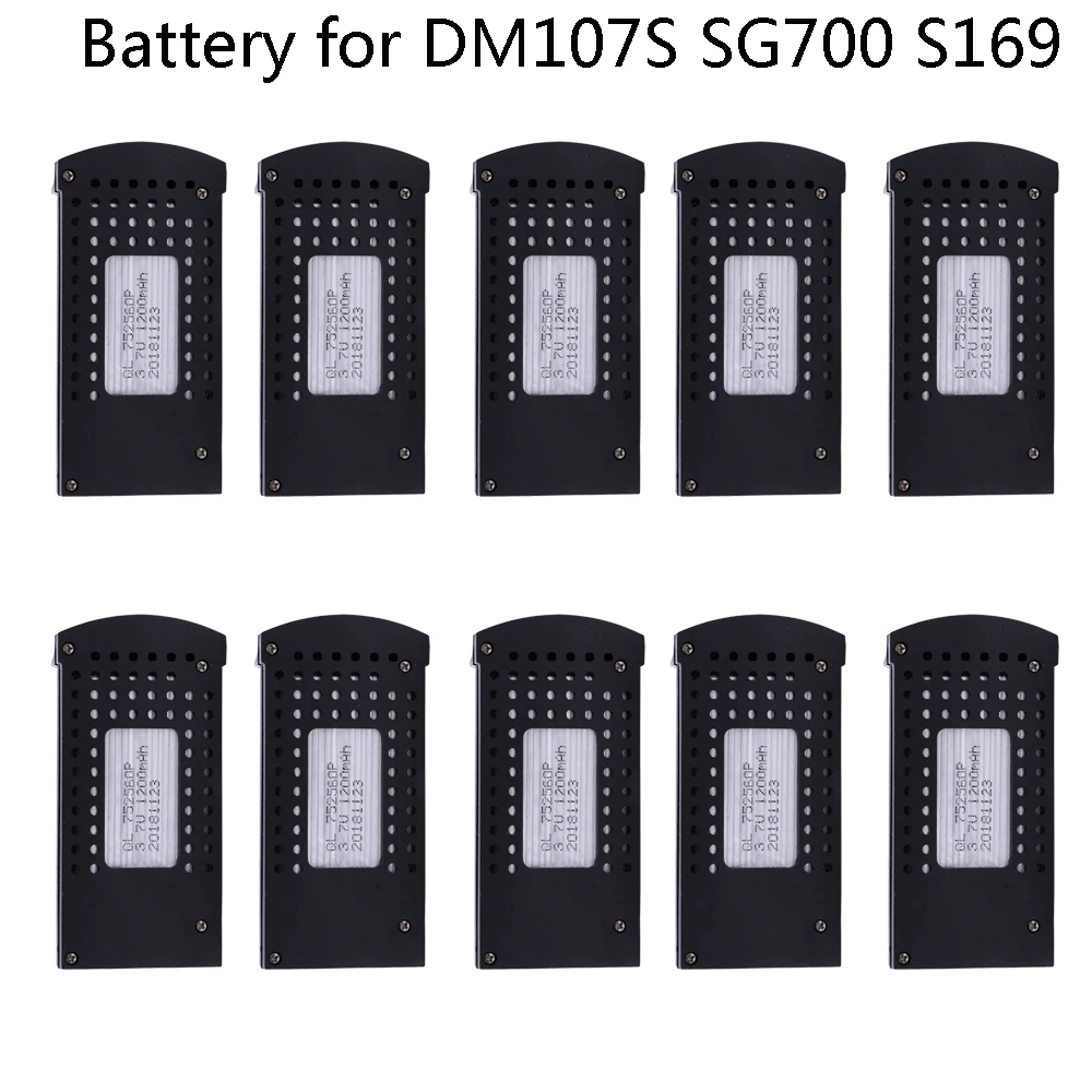 Аккумулятор высокой емкости для дрона DM107S SG700 S169, 3,7 в, 3,7 мАч, 10 шт.