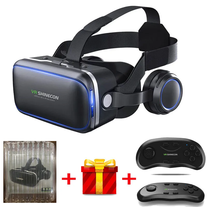 Bundle 4 VR shinecon 6.0 гарнитура Версия Очки виртуальной реальности 3D очки гарнитура шлемы смартфон полный пакет+ контроллер - Цвет: Bundle 4
