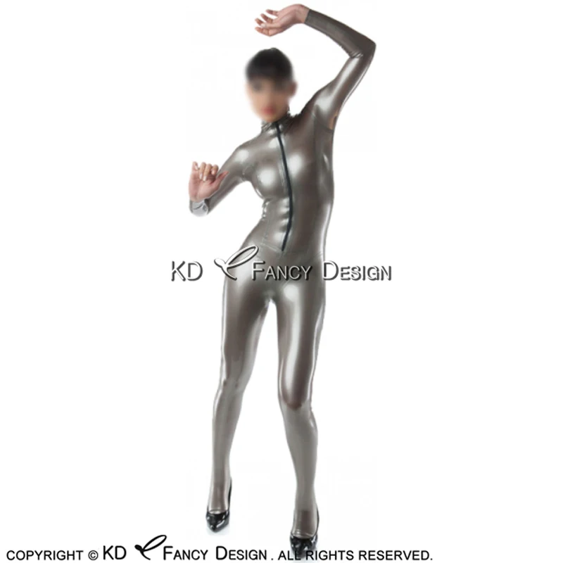 Front Short Zipper Rubber Body Suit Bodysuit Zentai Overall Lty-0228