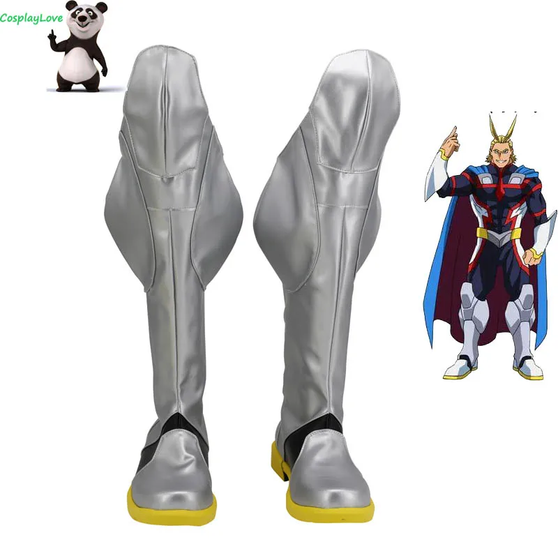 

My Hero Academia: Two Heroes Boku No Hero Akademia All Might Toshinori Yagi Sliver Cosplay Shoes Boots Custom Made CosplayLove