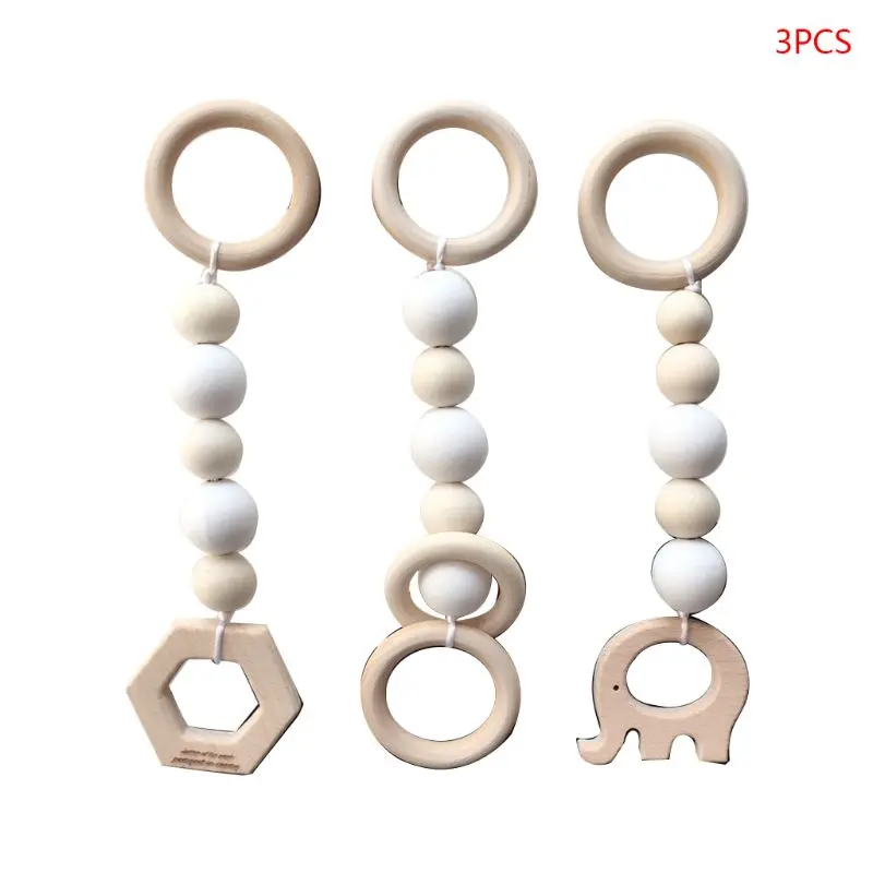 

Baby Fitness Rack Cartoon Wood Pendant Children Room Decoration Toy 95AE