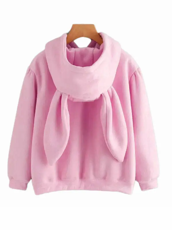 

Fashionable Ladies Cute Bunny Rabbit Ears Hoodie Hoody Sweatshirt Pullover Sweater Jumper Pullover Oversized Sweatshirt