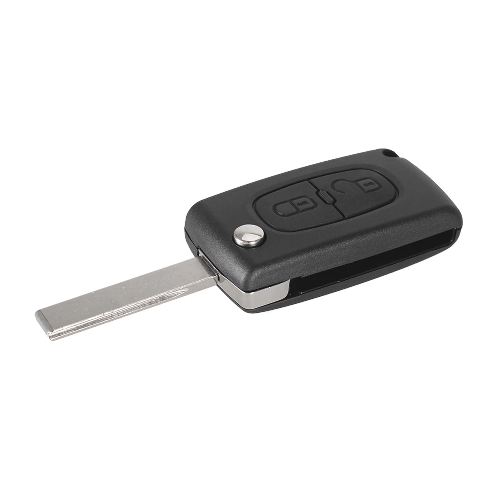 Ключ KEYYOU Складной автомобильный 2 кнопки для PEUGEOT 407 408 307 308 107 207 433 МГц чип ID46 с HU83