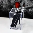 Прозрачный цветной акриловый карандаш для хранения кистей для макияжа, женский прозрачный карандаш для бровей высокого качества