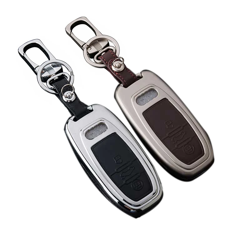 Цинковый сплав + кожаный чехол для автомобильного ключа Audi A1 A3 A4 A5 Q3 Q5 Q7 A6 C5 C6 A7 A8 R8 S4
