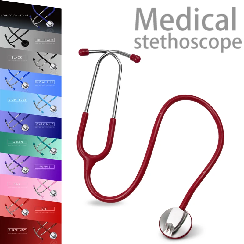 

Classic Single Head Medical Cardiology Doctor Professional Heart Cute Estetoscopio Nurse Student Stethoscope with Name Tag