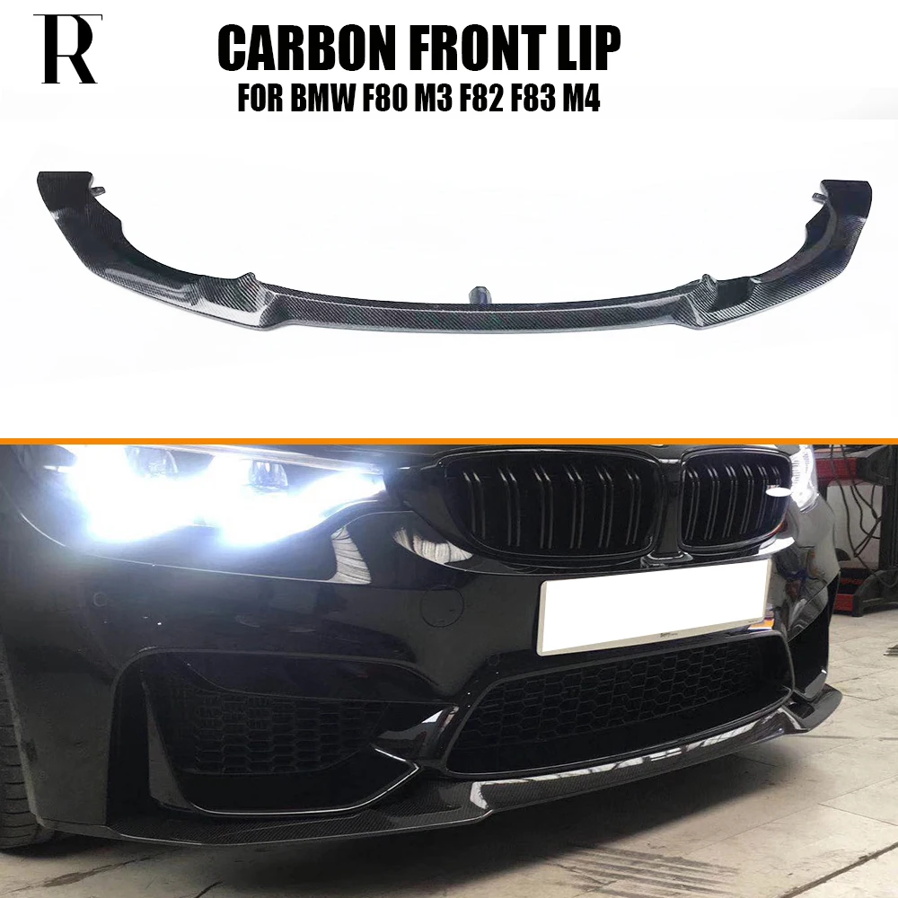 CS Style Carbon Fiber Front Bumper Lip for BMW F80 M3 F82 F83 M4 2014 UP