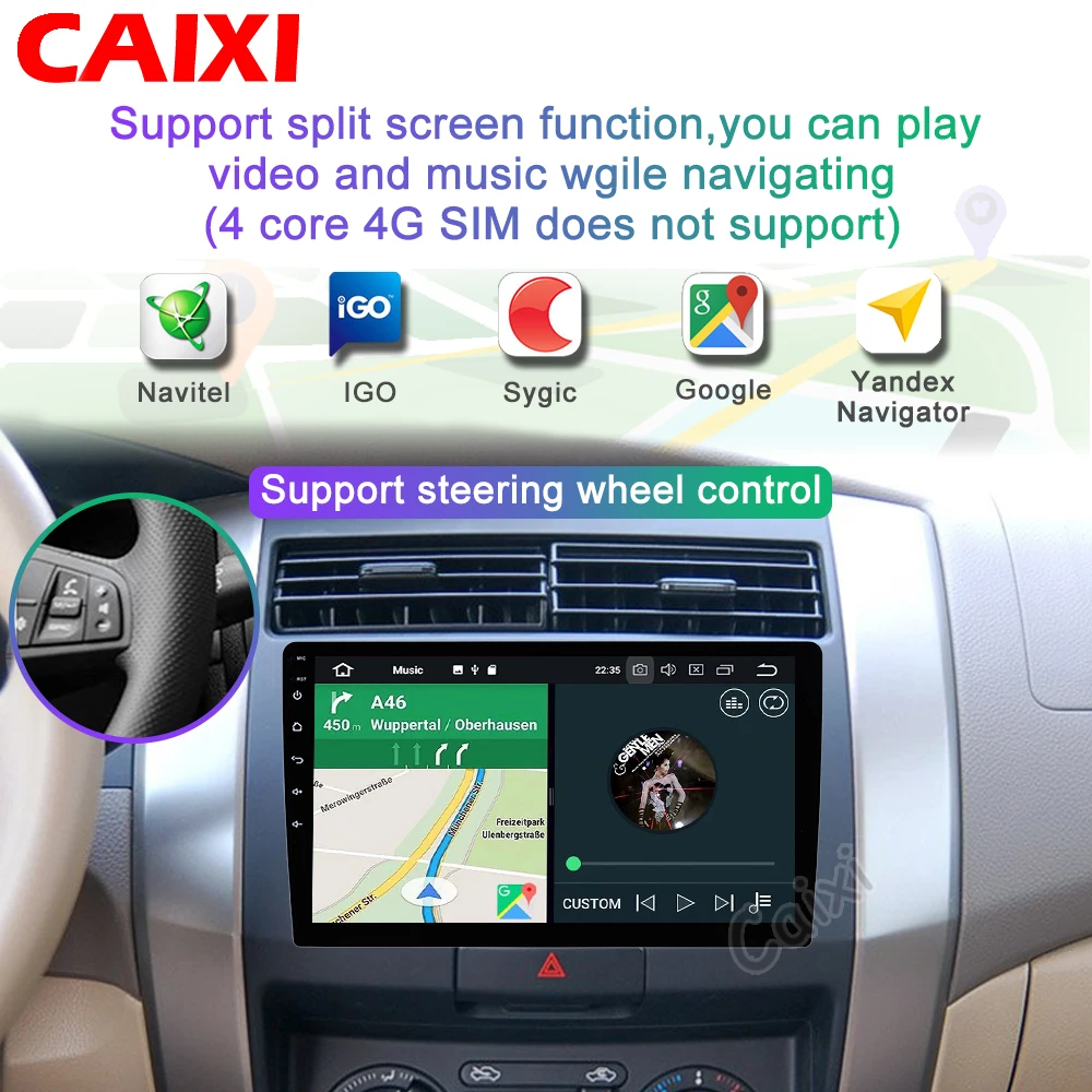 Автомагнитола 9/10 дюйма мультимедийный видеоплеер Android 9 0 2 din 1 для Nissan Toyota Kia VW Suzuk