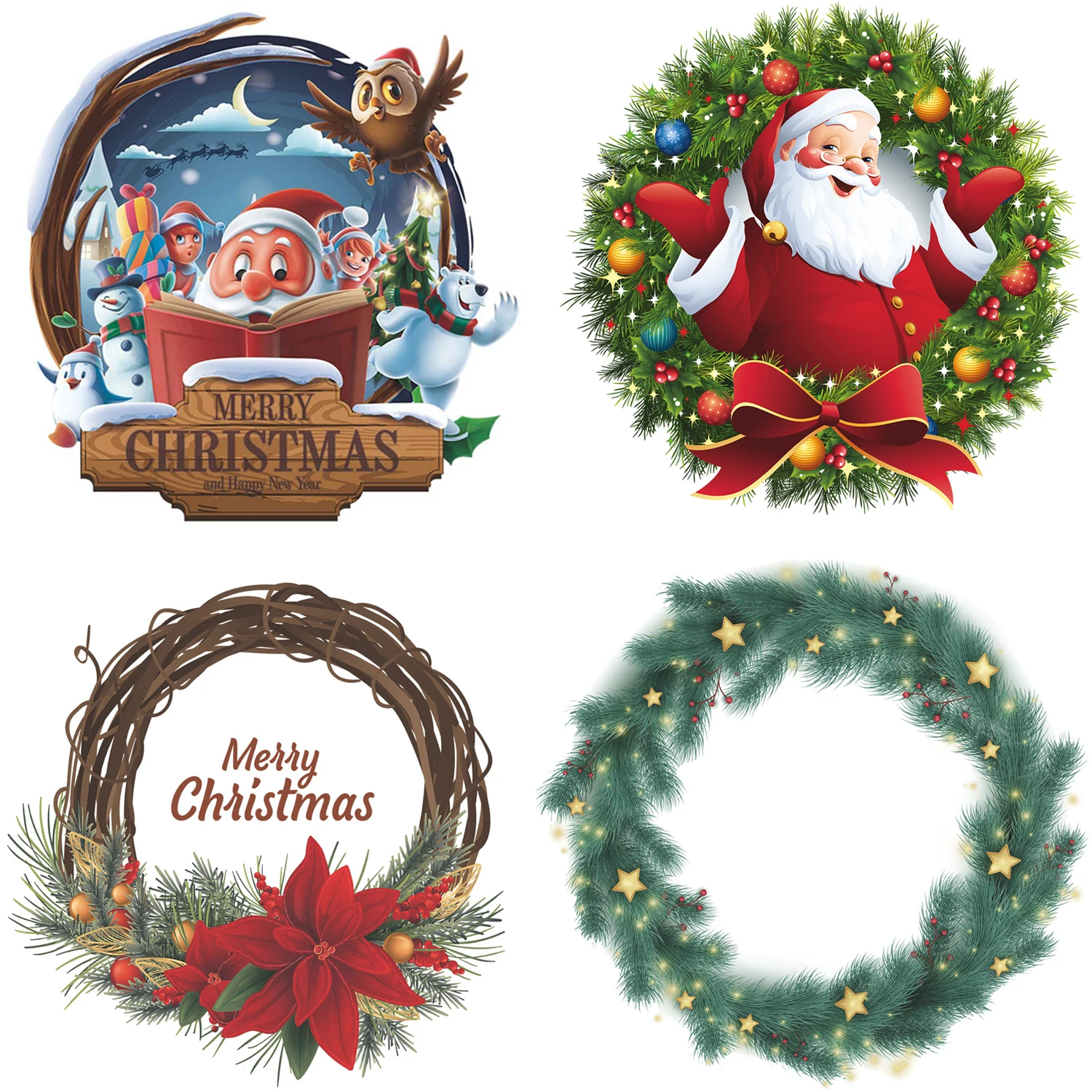 

New Year 2022 Decor Christmas Wall Sticker Room Decor Aesthetic Santa Door Fridge Window Sticker Wallstickers Pegatinas De Pared