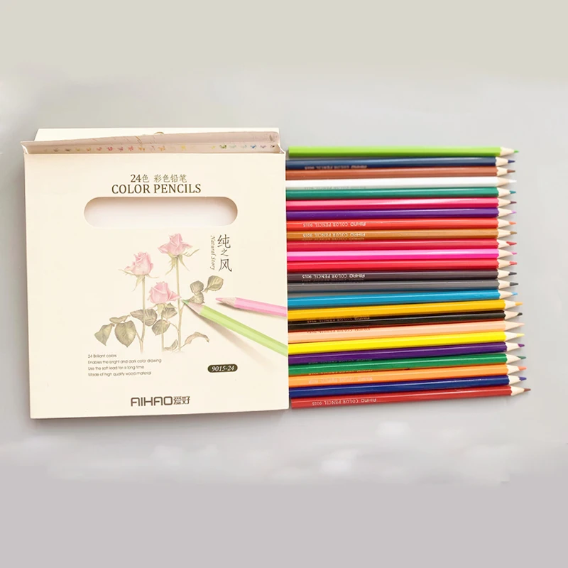 24 colors 12 18 24 36 шт./лот яркие цвета карандашный рисунок живопись в коробке Diy HB Цветные Карандаши Канцелярские принадлежности Школьные офисные канцелярские принадлежности - Цвет: 24 colors