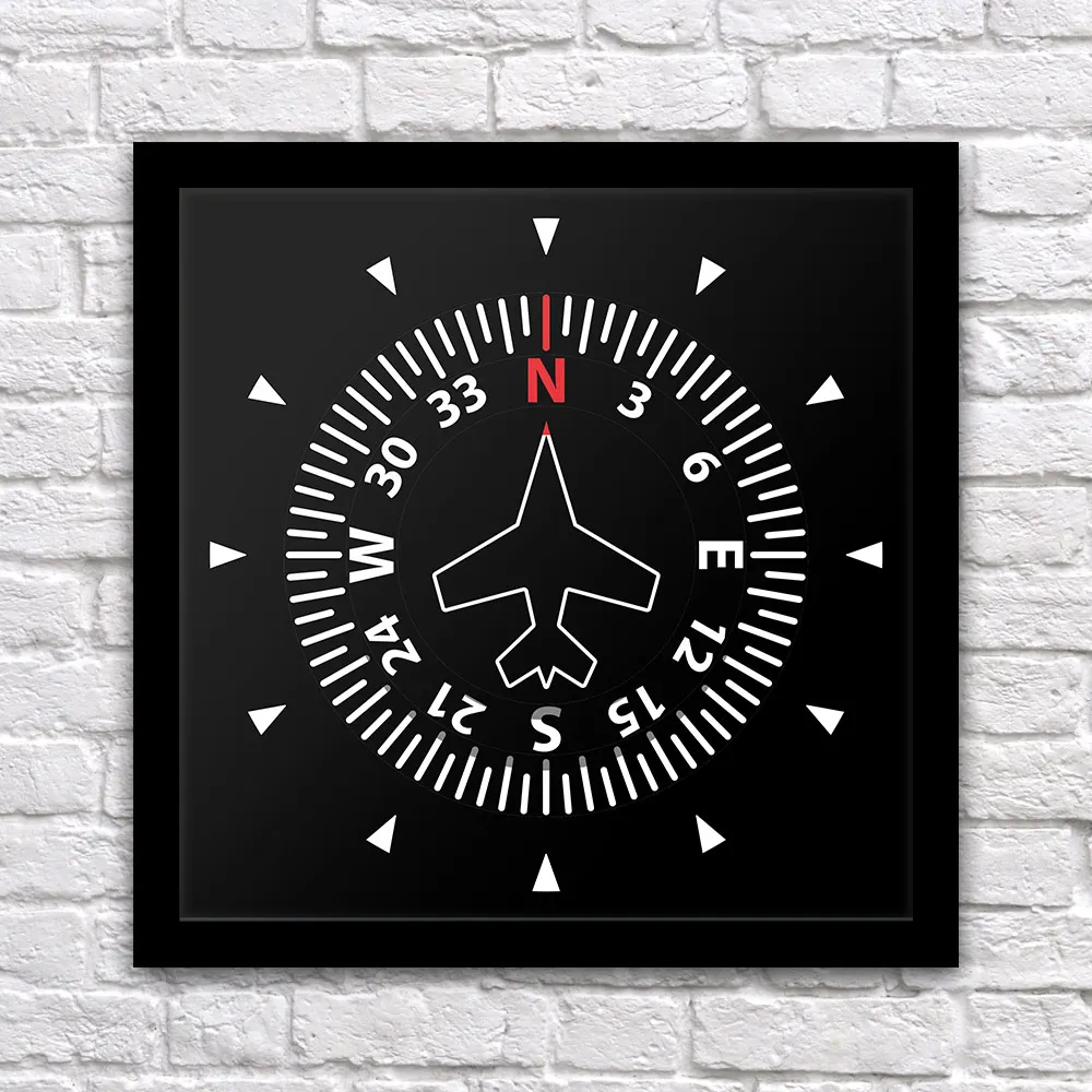 Aircraft Instrument Flight Control Panel Clever Clock Frame Aviation Compass Direction Modern Design Art Timepiece Table | Дом и сад