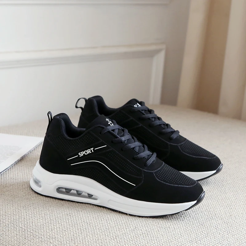 Женские кроссовки с дышащей сеткой черные повседневные в Корейском стиле