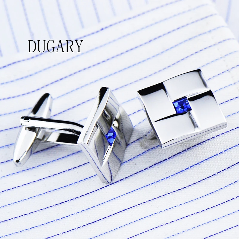 DUGARY ювелирные изделия французская рубашка запонки для мужчин бренд синий