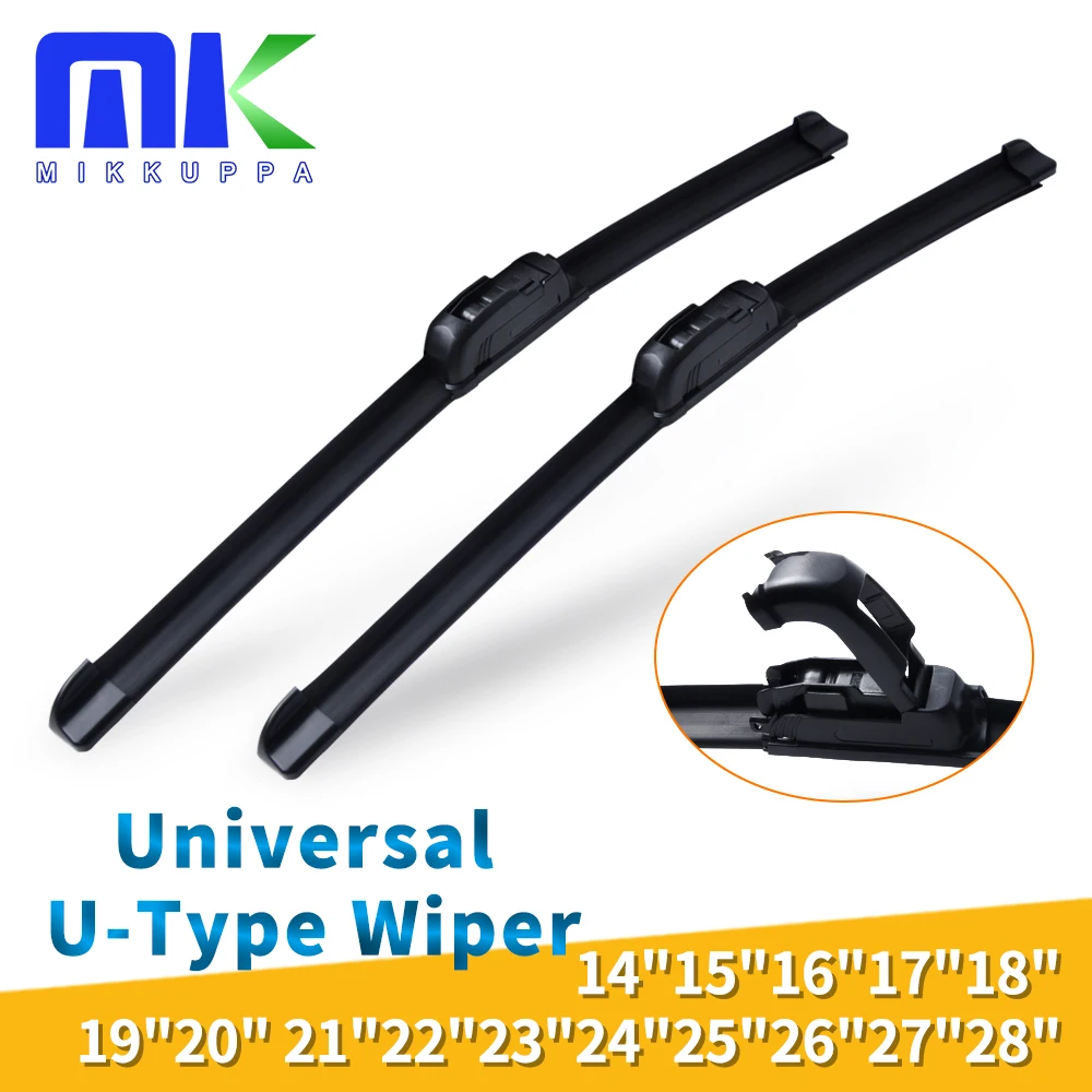 

1 Pc Universal U-Type Car Wiper Blade 14'' 16'' 18'' 19'' 20'' 21'' 22'' 24'' 26'' 28'' Nature Rubber Windshield Auto Wipers