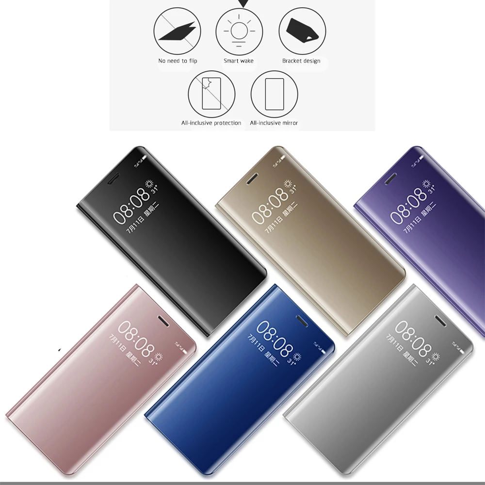 Зеркальный флип чехол для телефона Huawei Honor 10 9 Lite V20 V10 8X Mate 30 20 P20 P10 P30 Nova 5i Pro с