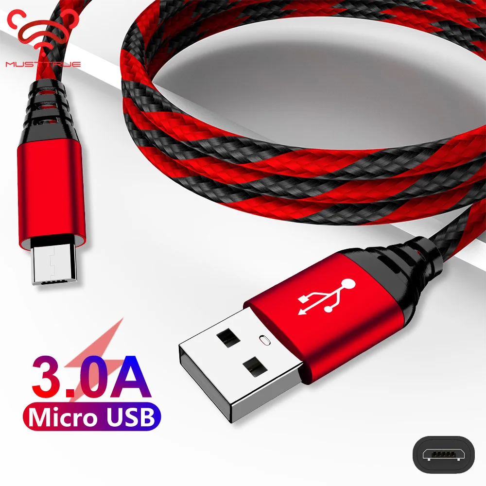 MUSTTRUE USB кабель Micro для HUAWEI samsung htc Oneplus Телефон зарядный шнур передачи