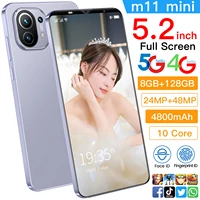5 2 inch m11 mini smartphone cell phone mtk6889 8gb128gb 24m48m 4800mah 5g network mobile phone android 10 cellphones