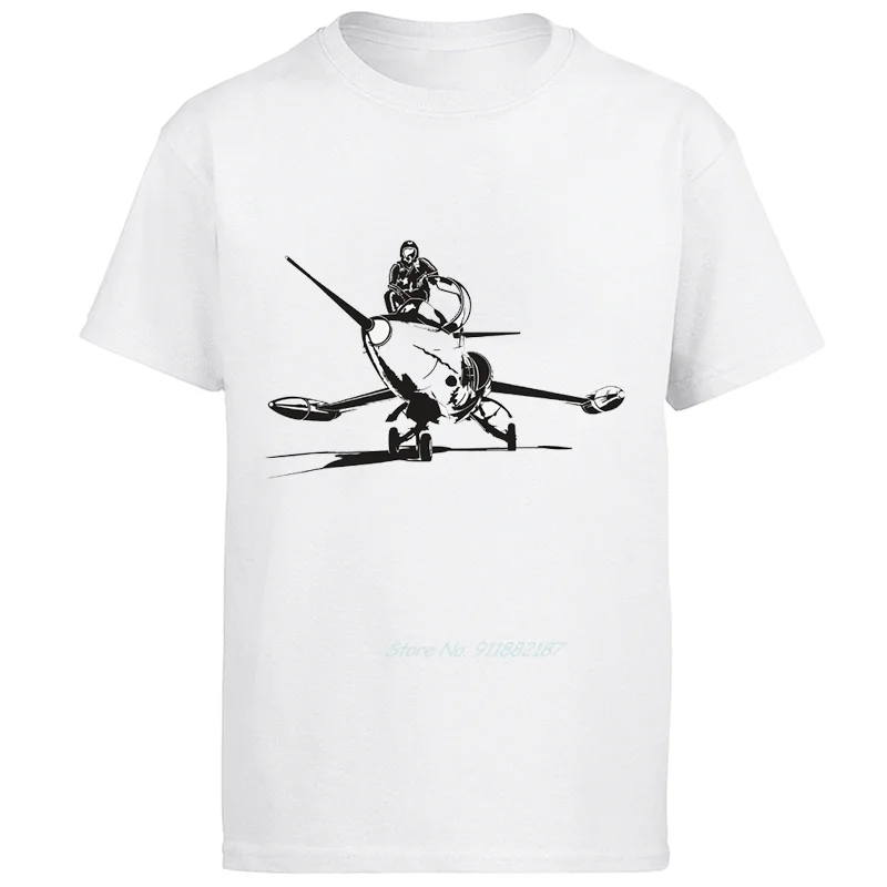 

Starfighter Rockefeller F-104 Classic graphic t shirts short sleeve t-shirts Harajuku Streetwear Summer Men's clothing