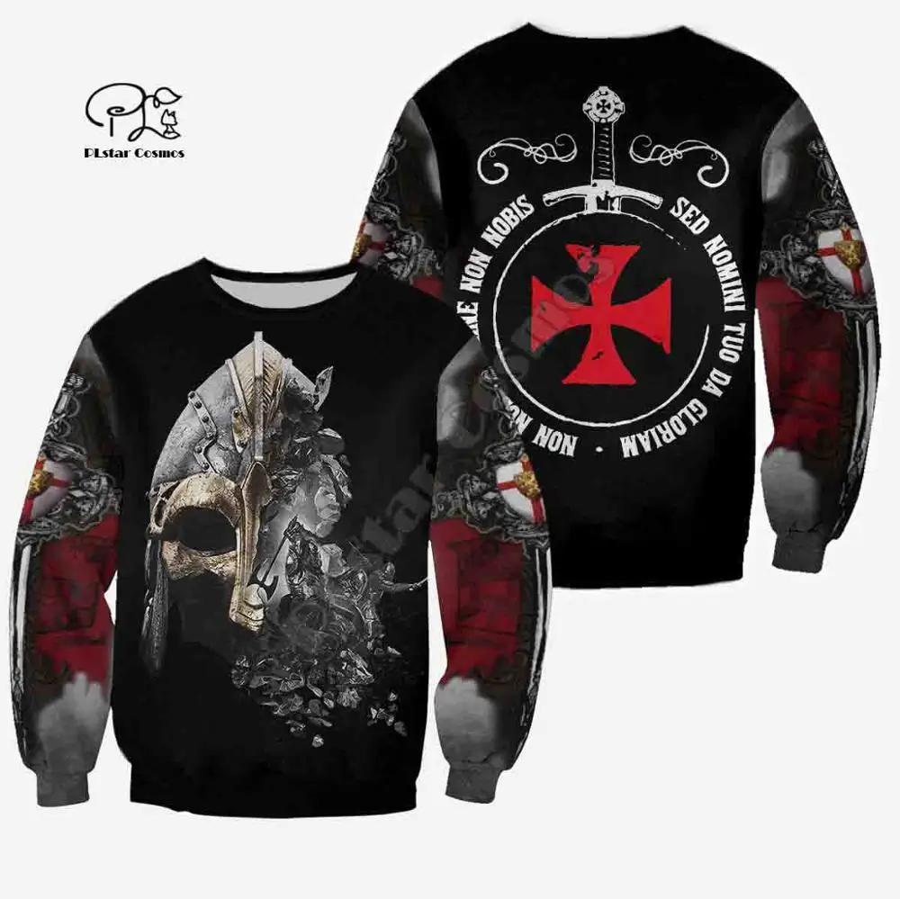 

PLstar Cosmos 3dPrint Cross Knights Templar Armor Unisex Men/Women Harajuku Streetwear Funny Hoodies/Sweatshirt/Jacket-a1