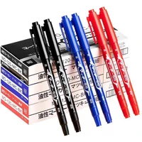 10 pcslot new water based marker pen double head oily ink waterproof pens for drawing hook line stationery office art supplies