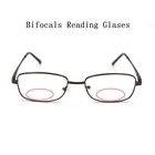 Очки для чтения унисекс, металлическая Бифокальная линза, для мужчин и женщин, при дальнозоркости