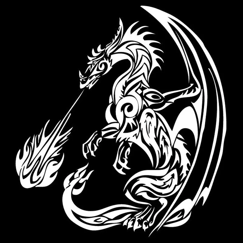 Volkrays индивидуальная Автомобильная наклейка Дракон пламя водонепроницаемые