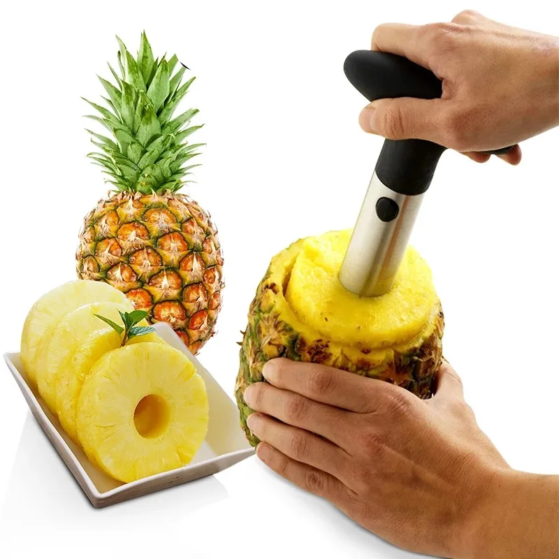 

Kitchen Accessories Stainless Steel Pineapple Peeler Cutter Fruit Knife Slicer A Spiral Pineapple Cutting Machine Kitchen Gadget