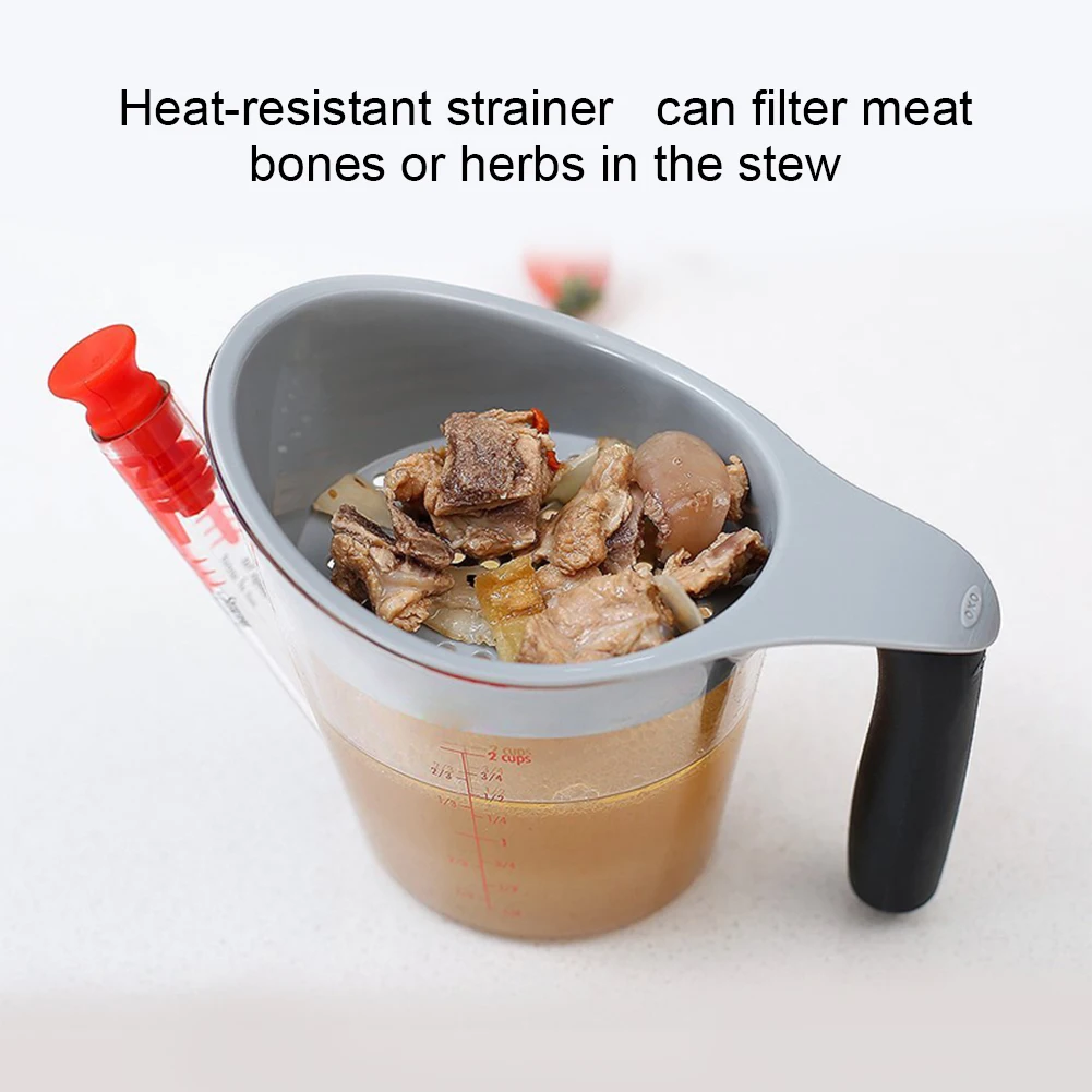 

Multi-use Gravy Oil Soup Fat Separator Grease Oiler Filter Strainer Bowl Home Kitchen Cooking Tools Oil Soup Fat Separator