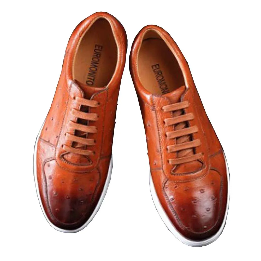 ourui new true ostrich leather men shoes male leisure Ostrich skin | Обувь