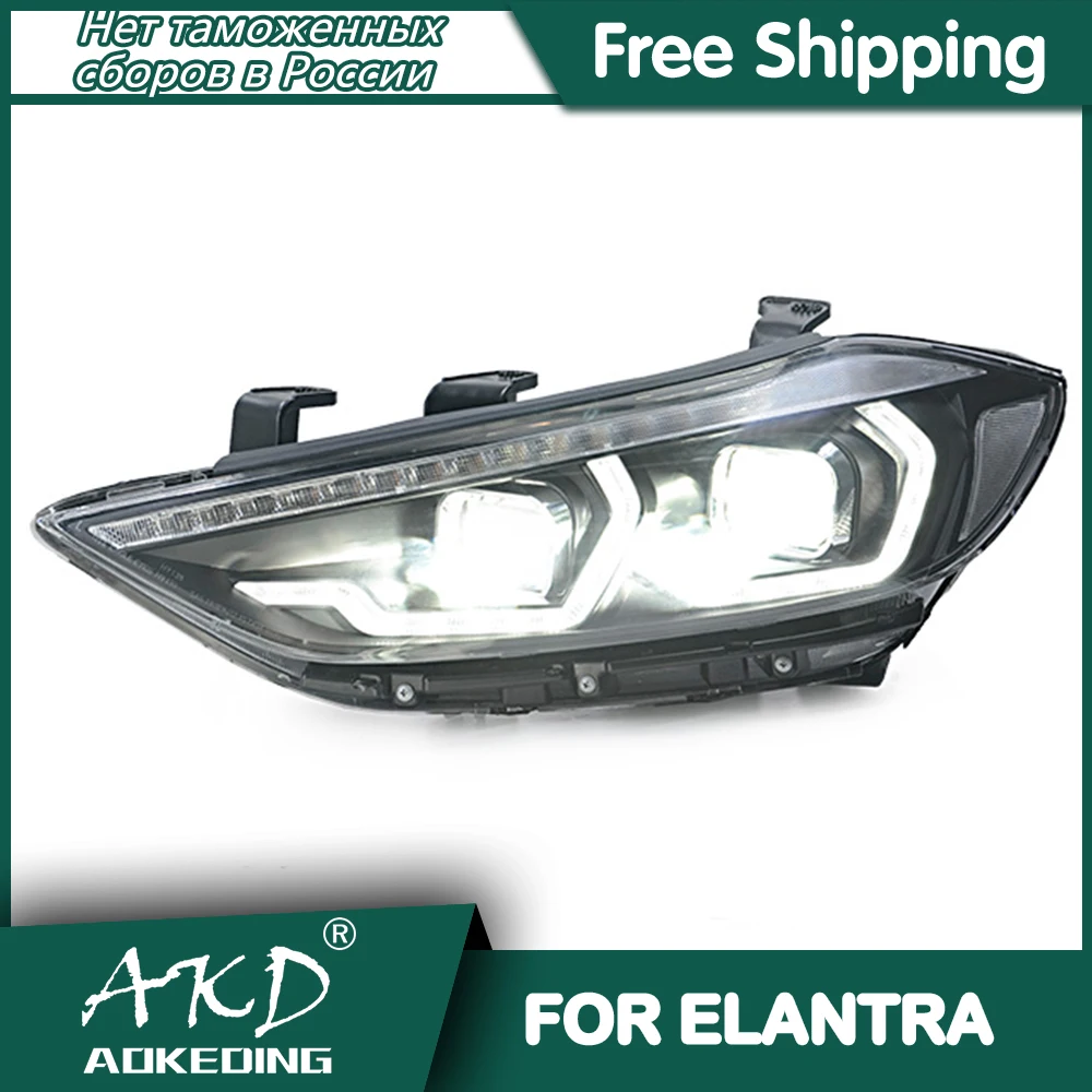 

Headlights For Car Hyundai Elantra 2016-2020 DRL Day Running Light Head Lamp LED Bi Xenon Bulb Fog Lights Tuning Car Accessory