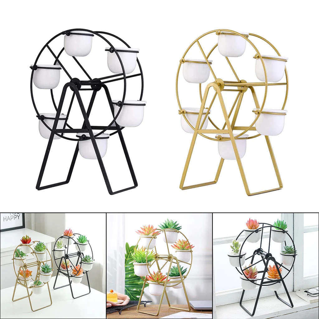 Подставки-держатели для цветочных горшков с 6 керамическими горшки