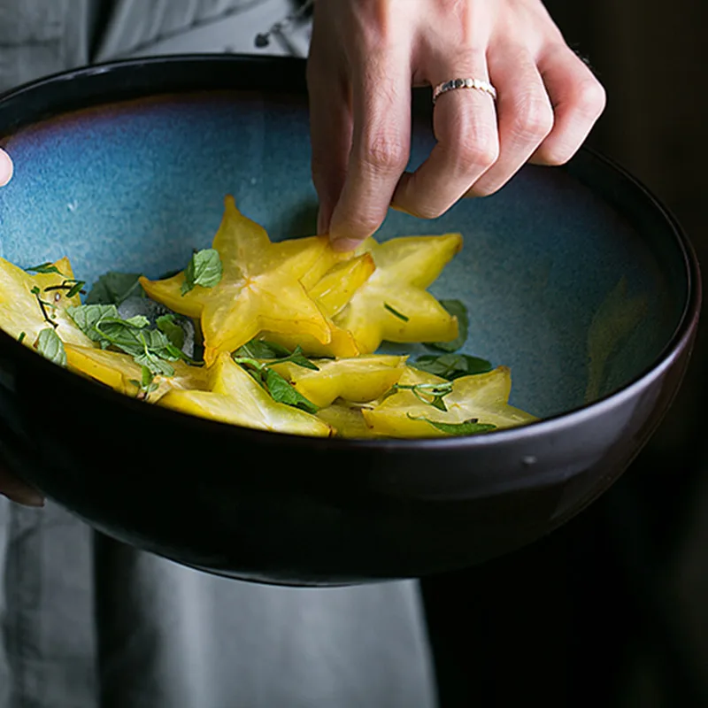 Креативная керамическая миска для супа Салатница бытовая большая лапши яиц и