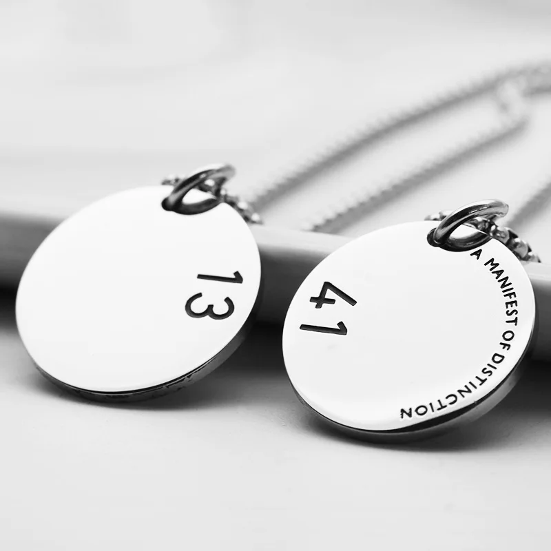fashion stainless steel pendant 1314 series men and women couple retro round brand pendant necklace hot sale free global shipping