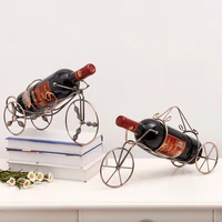 european style wine rack wrought iron metal tricycle portable wine rack home decoration living room bar wine display rack
